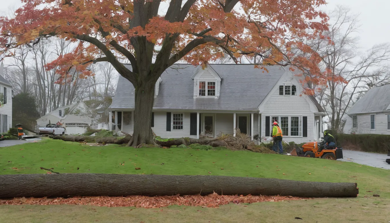 A local tree removal provider cutting a fallen tree safely in a residential yard in Camden